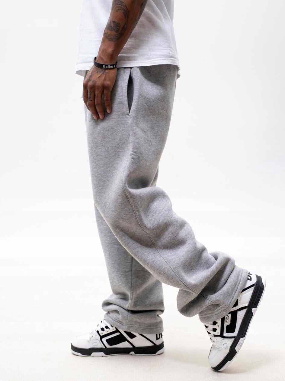 Široké Dresové kalhoty Baggy Pánské Šedé UrbanCity Bez Loga Hladké L
