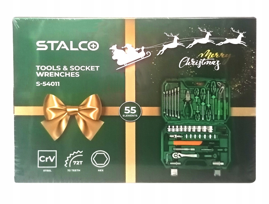 KLUCZE NASADOWE PŁASKO OCZKOWE MŁOTEK WKRĘTAKI ZESTAW NARZĘDI NA PREZEST 55 Waga produktu z opakowaniem jednostkowym 8 kg