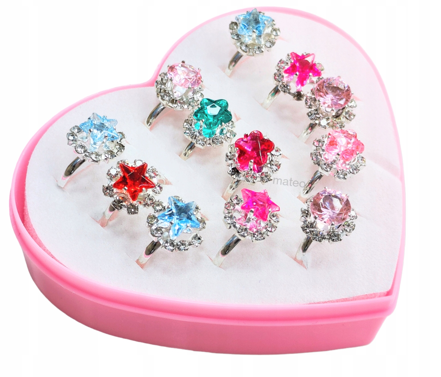 BIŻUTERIA PIERŚCIONKI DLA DZIEWCZYNKI zestaw 12szt Okazje uniwersalny