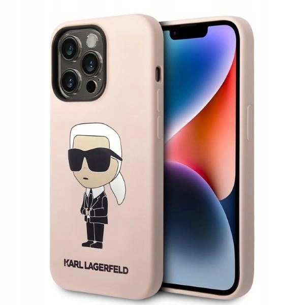 Karl Lagerfeld Pouzdro Silicone Ikonik MagSafe pro iPhone 14 Pro Max růžové