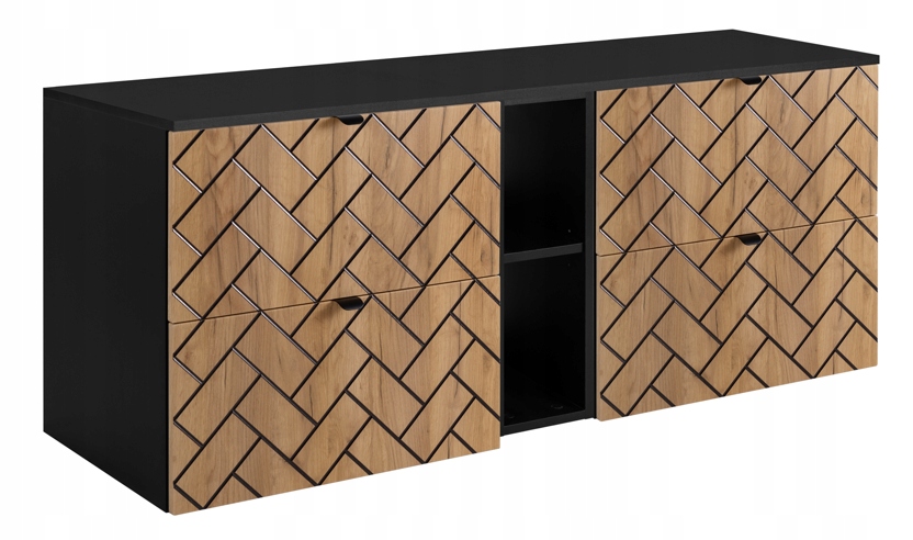 Závěsná koupelnová skříňka pod umyvadlo 140 Regál Dub Klepka Jedle Blat