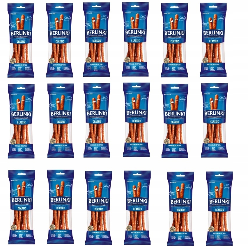 Levně 18 x 85 g Berlinky kabanosy Legendární Classic Karton