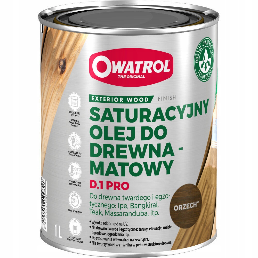 Owatrol D1 Pro Olej na dřevo s Uv zářením 1L ořech