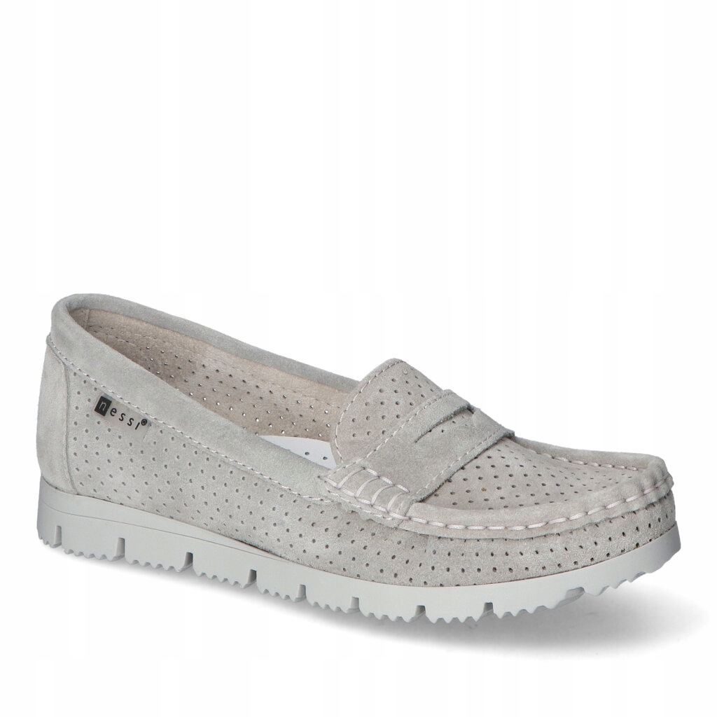 Semišové Šedé Mokasíny Dámské polobotky