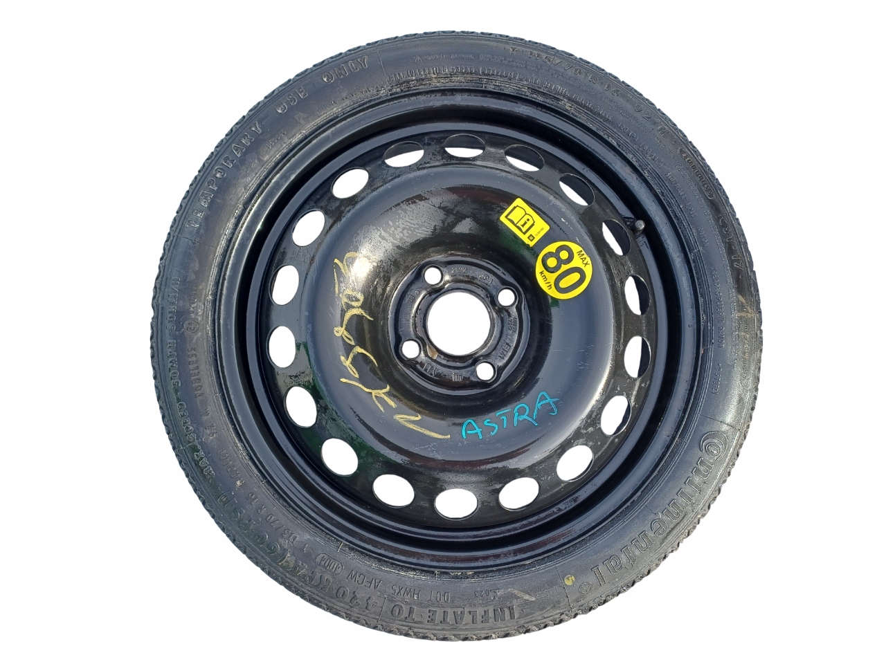 OPEL ASTRA 3 III H 04- KOŁO DOJZADOWE 4X100 115/70 4JX16 ET41 2160126