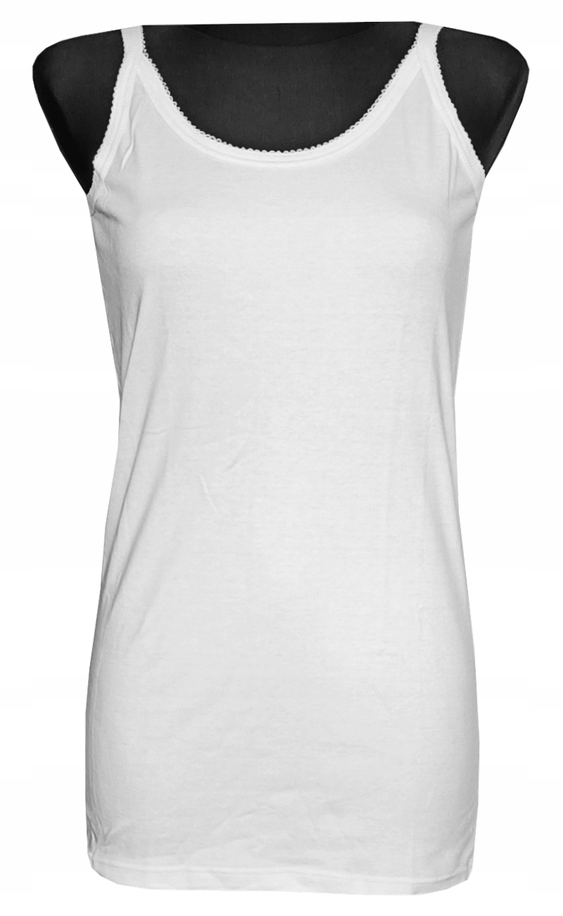 KOSZULKA BLUZKA DAMSKA TOP NA RAMIĄCZKA PODKOSZULKA BIAŁA M/38 MODEL:671