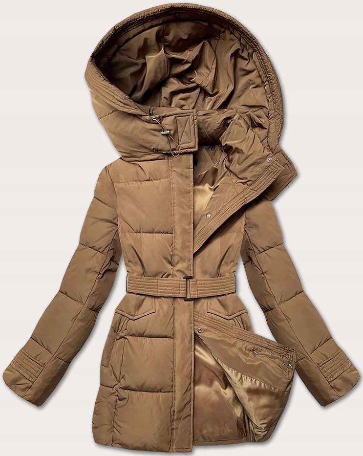 Zimní Bunda Kapuce 23MY-207 Hnědá L (40)