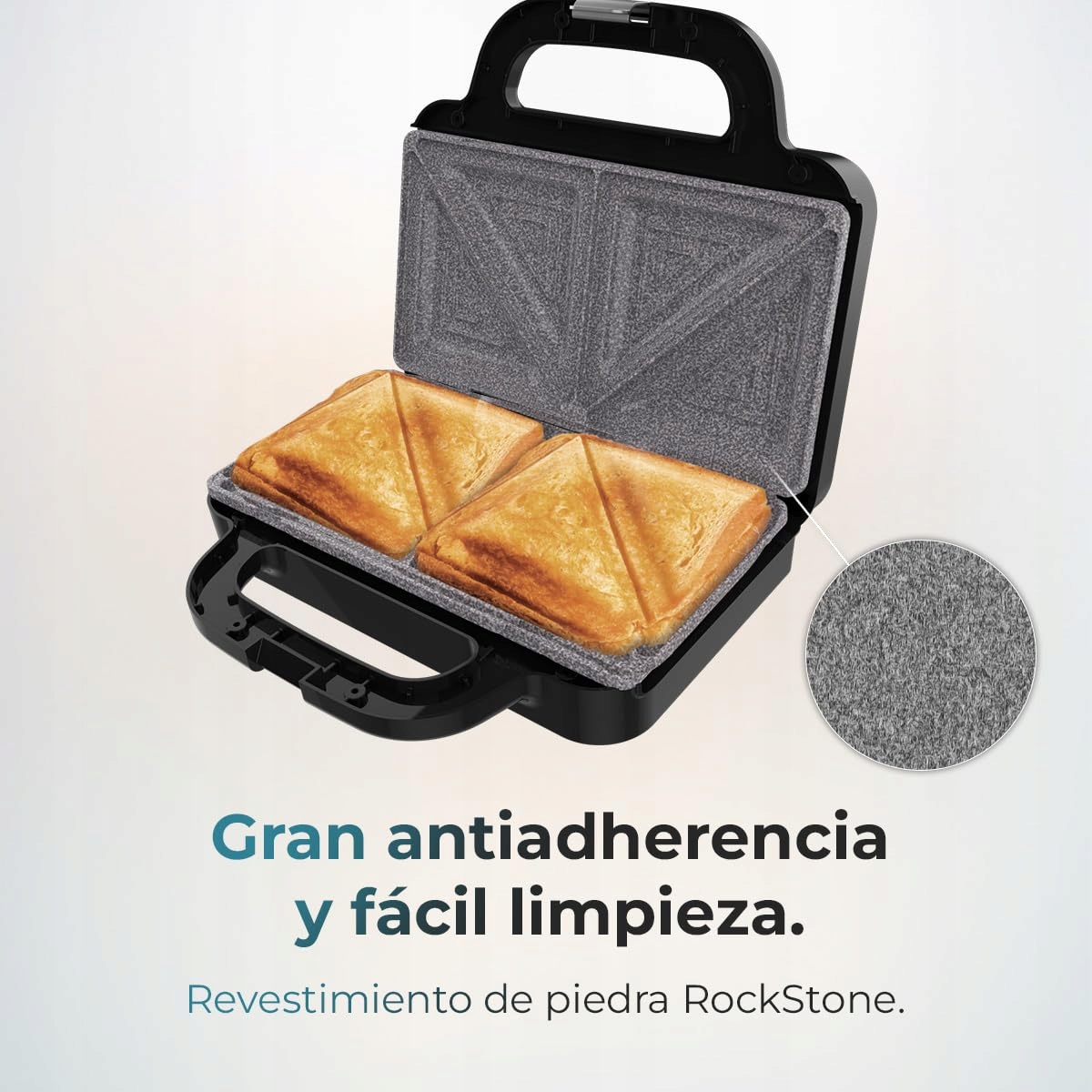 CECOTEC Opiekacz Rock'nToast Deep Classic 1000W Płyty Trójkątne PFOA Free — miniatura 4