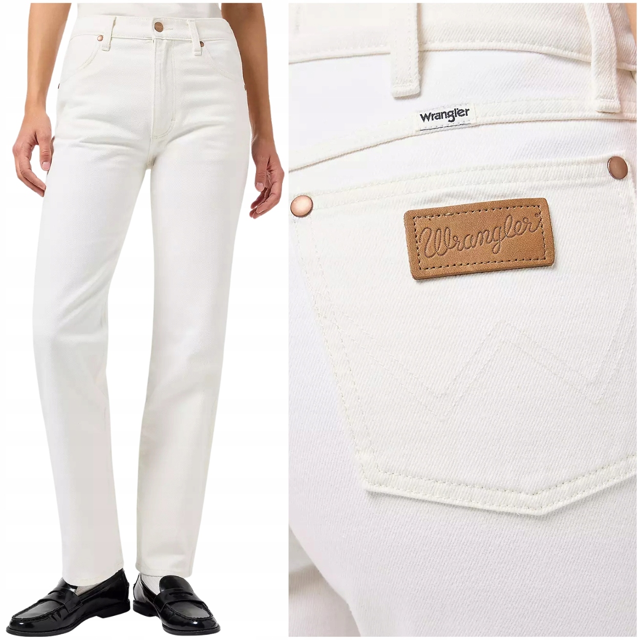Wrangler Sunset Worn White bílé jednoduché dámské bavlněné kalhoty W32 L32