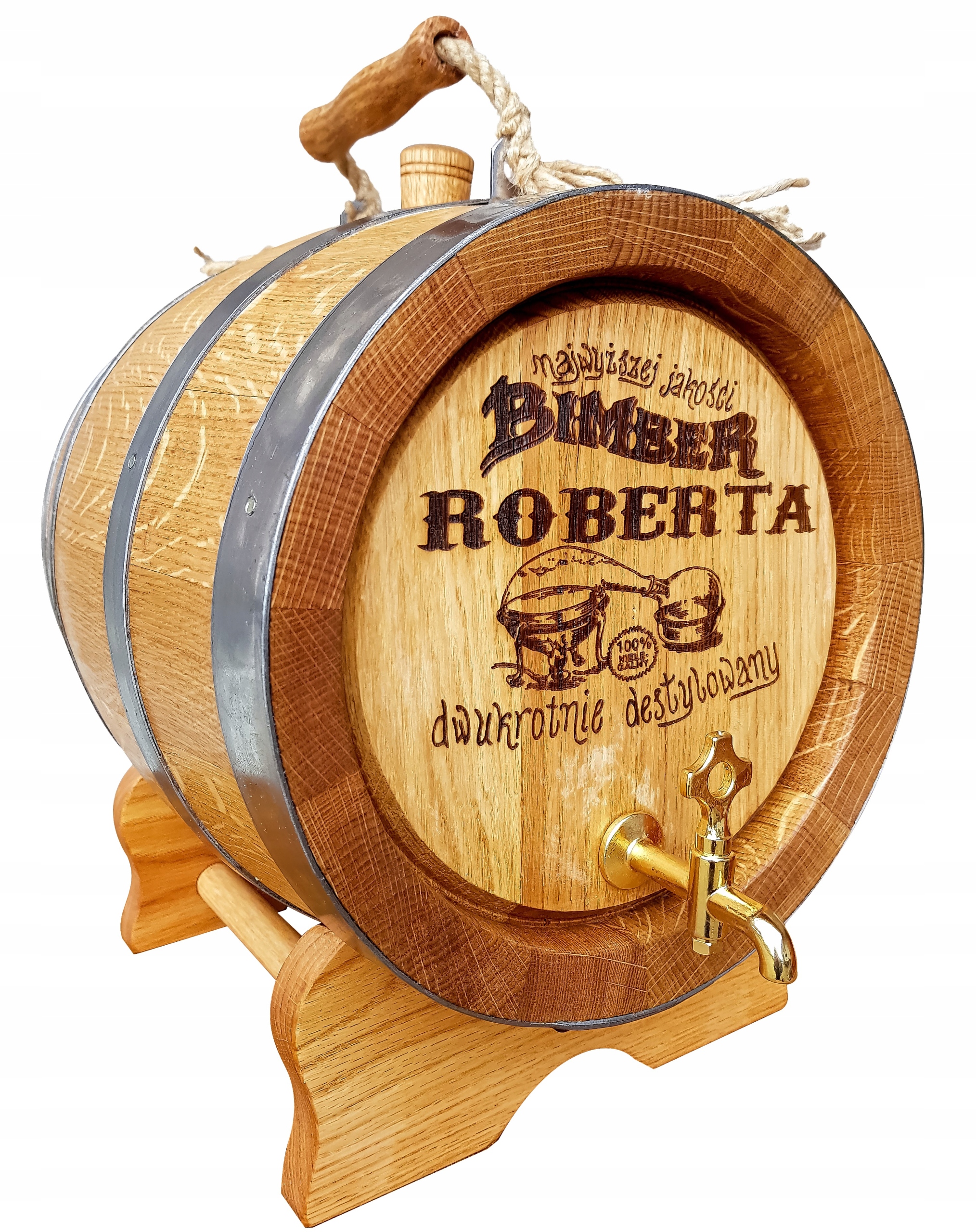 Beczka Dębowa 10L BECZKI,GRAWER ATEST Z RĄCZKĄ Pojemność 10 l