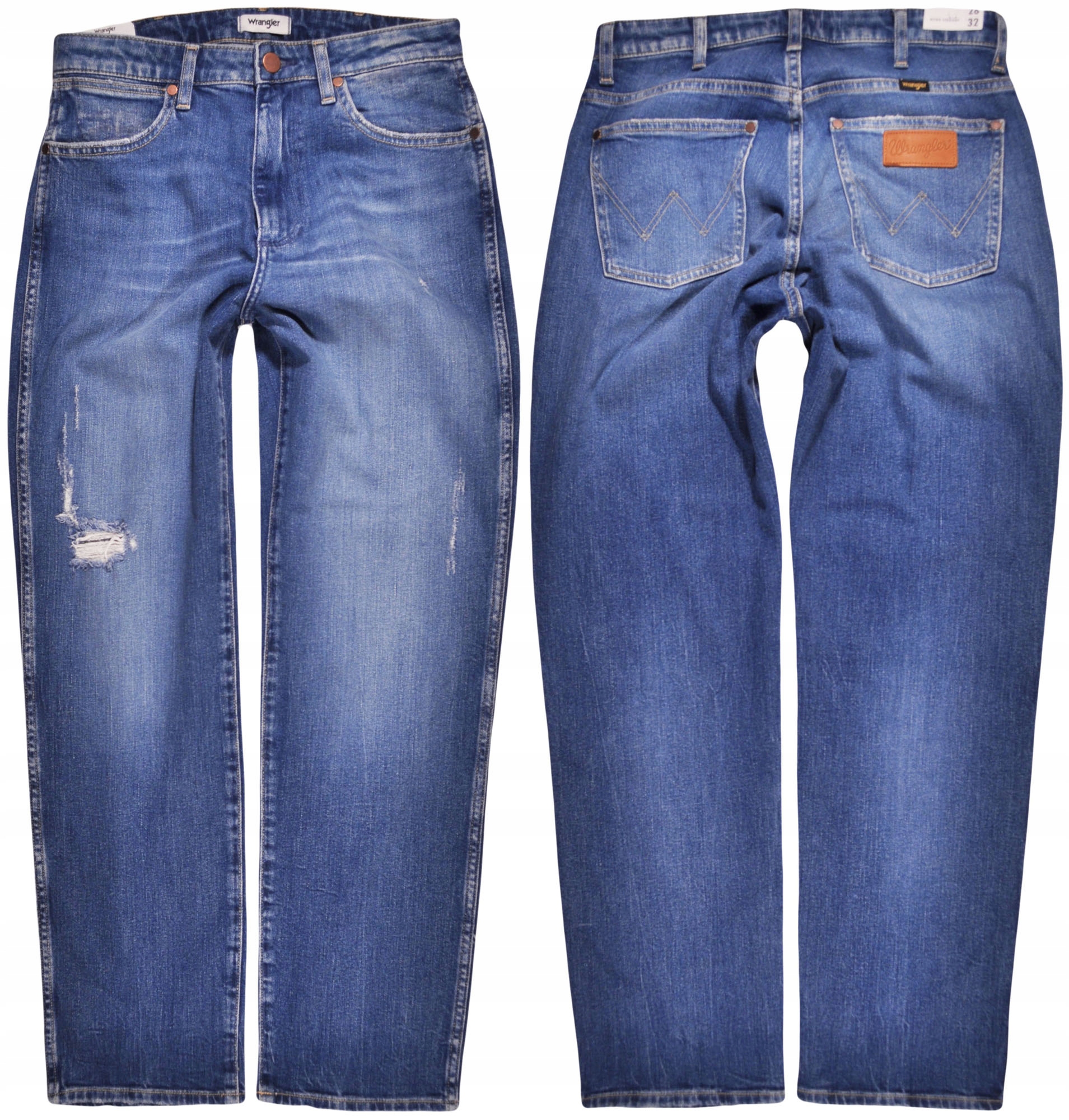 Wrangler džíny High Waist blue Straight The Retro W28 L32