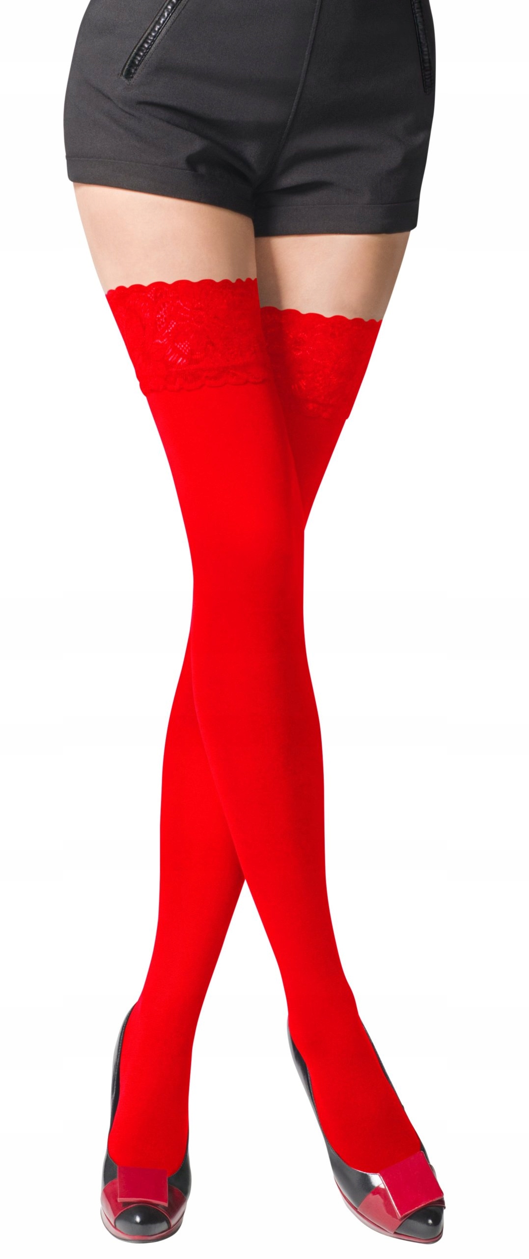 Pończochy z mikrofibry 80 DEN, #2, czerwony