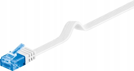Kabel Lan Patchcord Cat 6A Utp Płaski biały 5m
