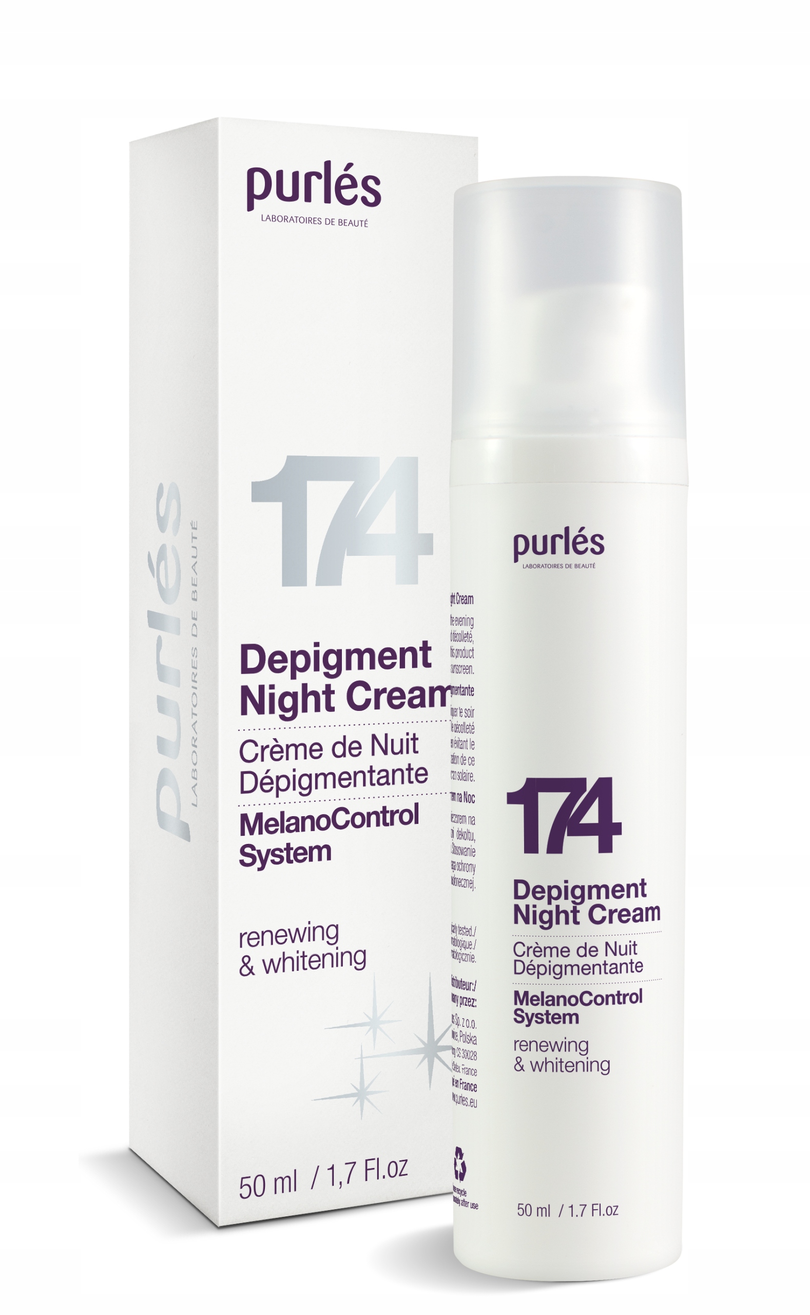 Purles 174 Depigment Cream depigmentujący przebarwienia skóry krem na noc