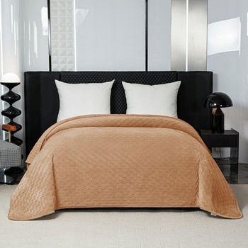 Sametový přehoz na postel Astralia, tmavě béžový Rozměr: 170 x 210 cm