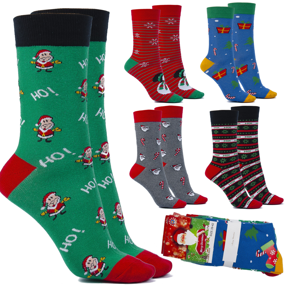 

5 par Kolorowe Skarpety Męskie Garniturowe Wysokie