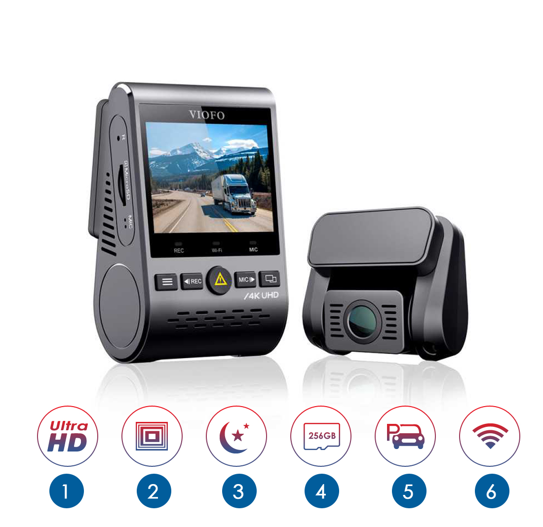 KAMERA REJESTRATOR VIOFO A129PRO DUO-G GPS WIFI 4K Jakość zapisu HD (1280 x 720) Full HD (1920 x 1080) QHD (2560 x 1440) 4K UHD (3840 x 2160)