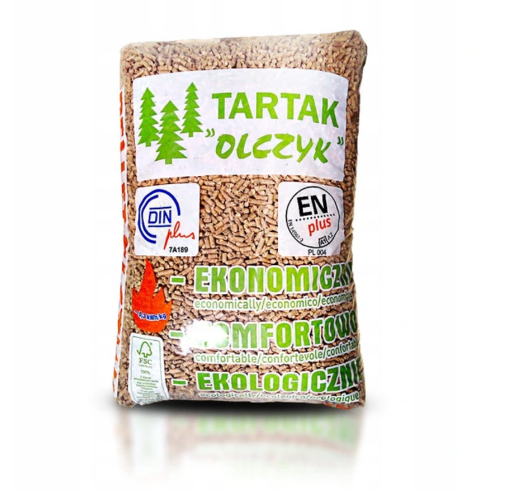 

Pellet drzewny Olczyk, worek 15 kg, certyfikowany