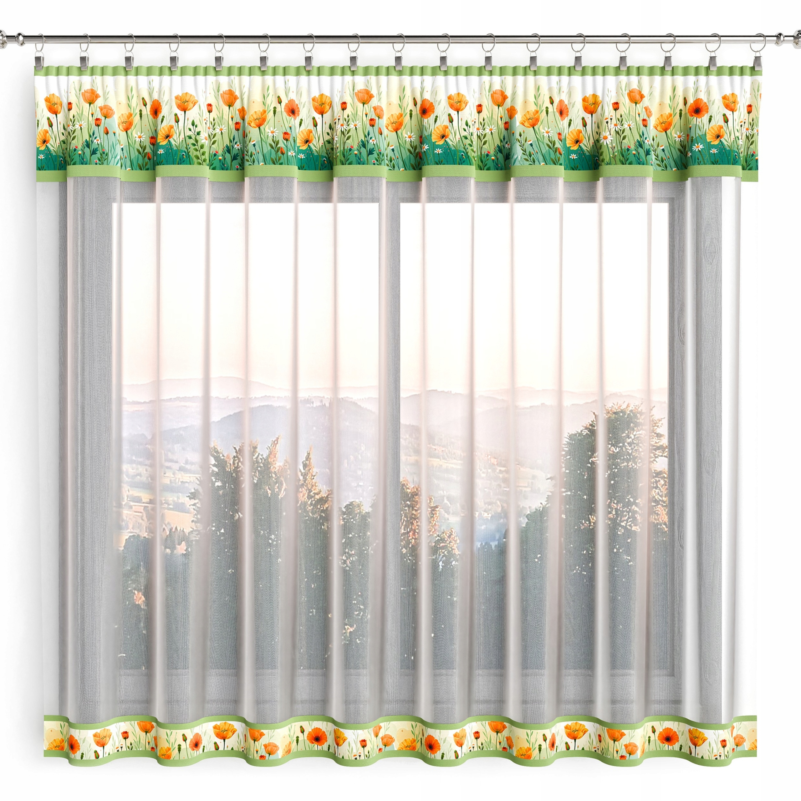 Hotová záclona 400 cm x 160 cm do obývacího pokoje, kuchyně, pokoje s řasící páskou