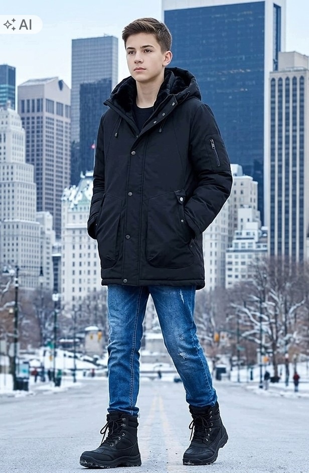 Zima Kurtka Parka Futerko 134cm wzrostu D&e
