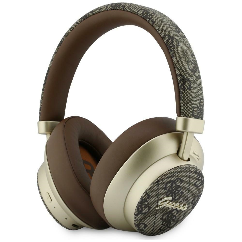 Sluchátka do uší Guess Bluetooth Enc 4G Gold Script Metal hnědá