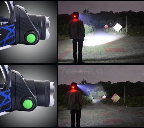 LATARKA CZOŁOWA LED ZOOM CREE XM-L T6 CZOŁÓWKA Model CZOŁÓWKA LAMPA NA GŁOWE LATARKA LAMPKA