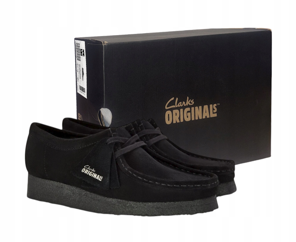 Pánské Mokasíny Clarks Originals Wallabee Přírodní Kůže Semiš Černá 42.5