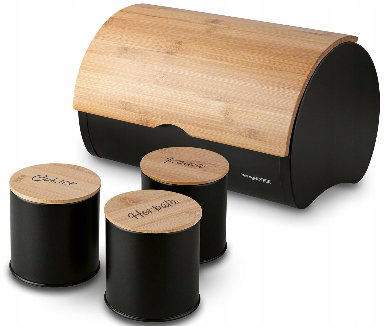 Černý Chlebník 3 Nádoby Na Kávu a čaj Cukr