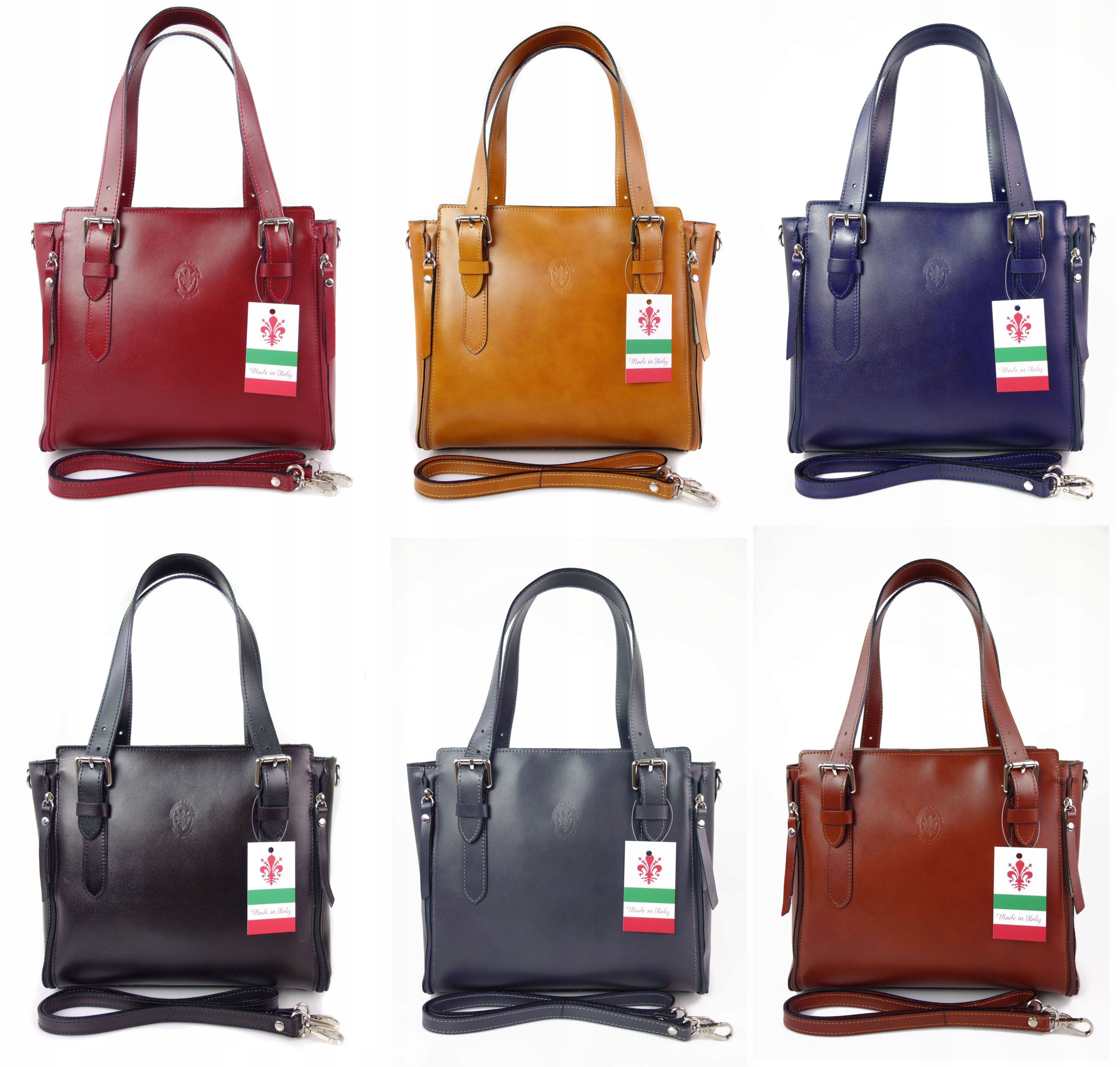 Włoski skórzany kuferek na ramię do ręki A4 Camel Styl miejski