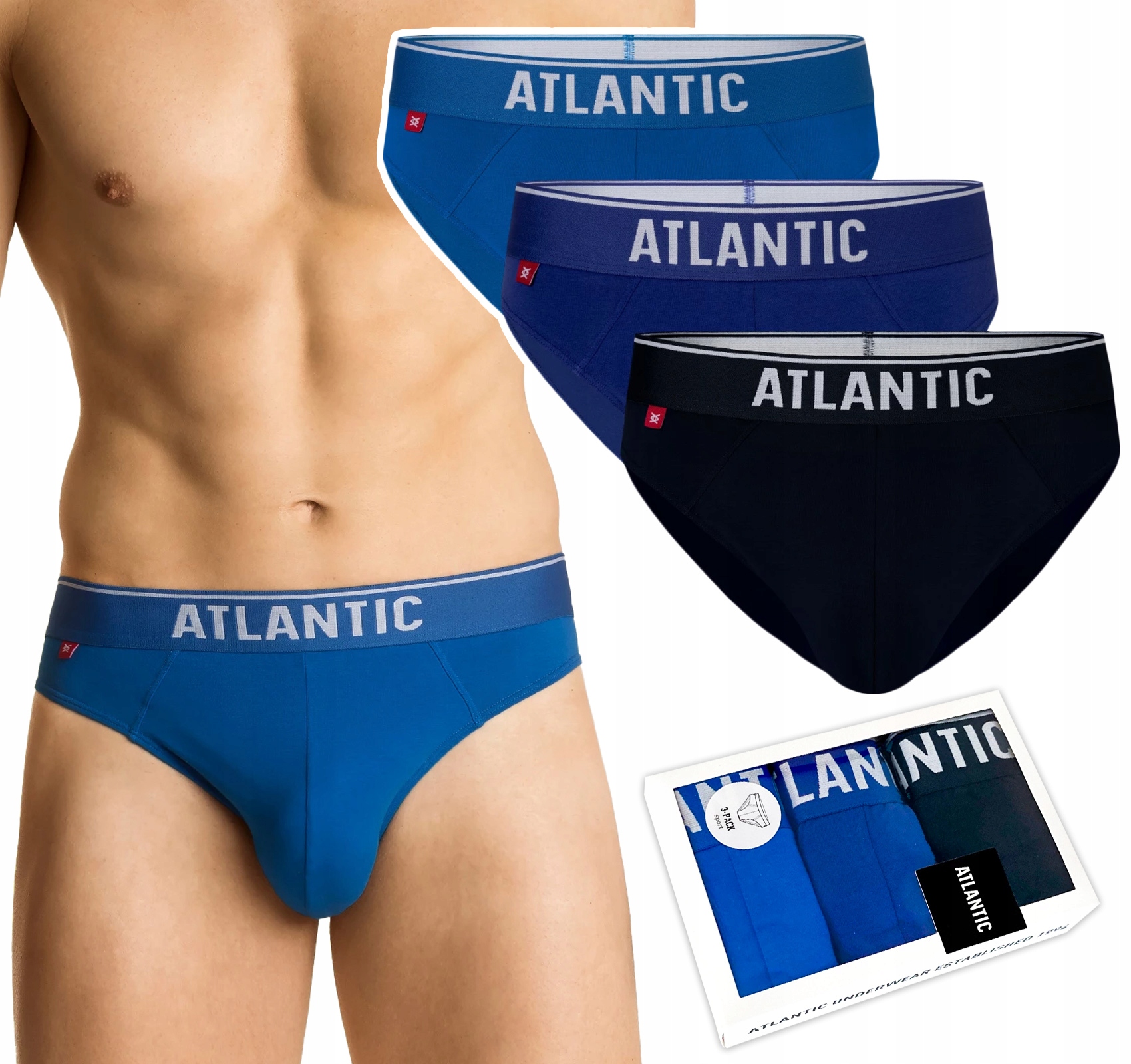 

Slipy męskie 3-PAK sport Atlantic 3MP-125 XL