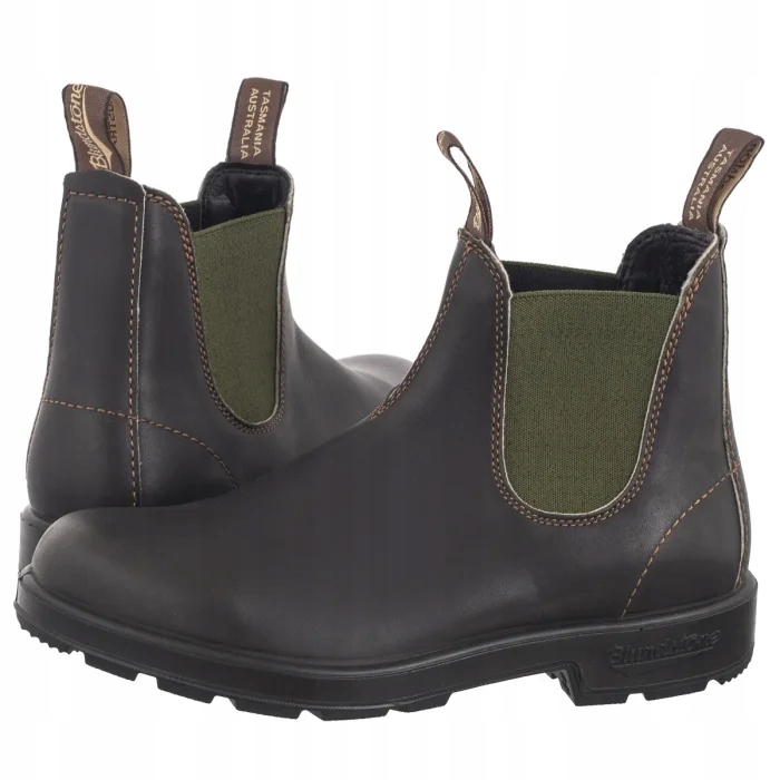 Kožené boty Blundstone 519 Brown/Olive Hnědé