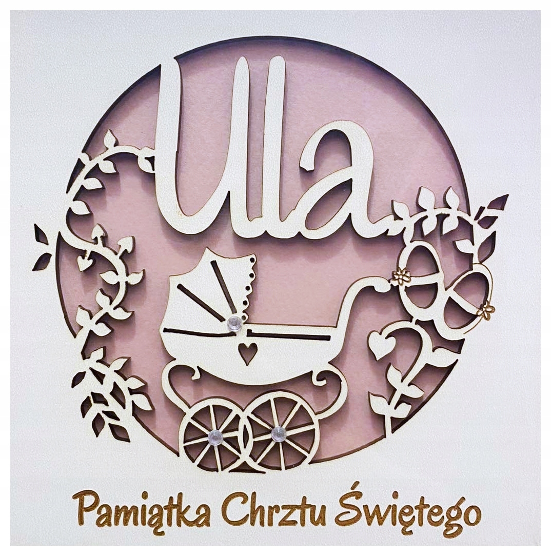 KARTKA DREWNIANA IMIENNA NA CHRZEST ULA