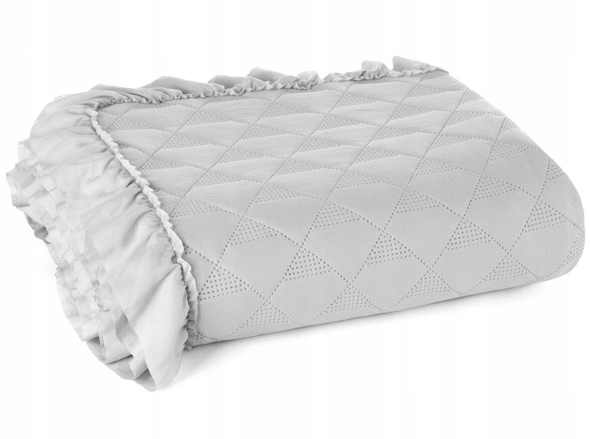 Přikrývka S Volánem Vanesa Eurofirany 170 cm x 210 cm odstíny Šedé