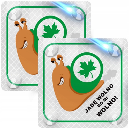 Zielony Listek Początkujący Kierowca Jadę Wolno Bo MI Wolno Odblask 2SZT