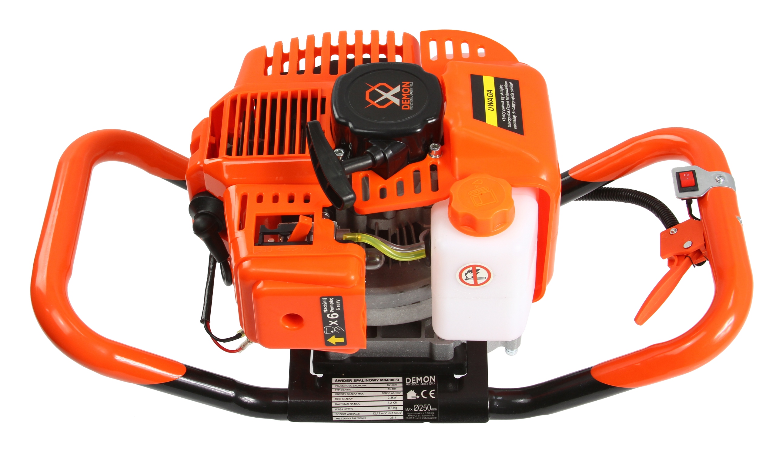 WIERTNICA GLEBOWA ŚWIDER SPALINOWY FI 10/15/20/30CM 4 x Wiertło Zasilanie spalinowe