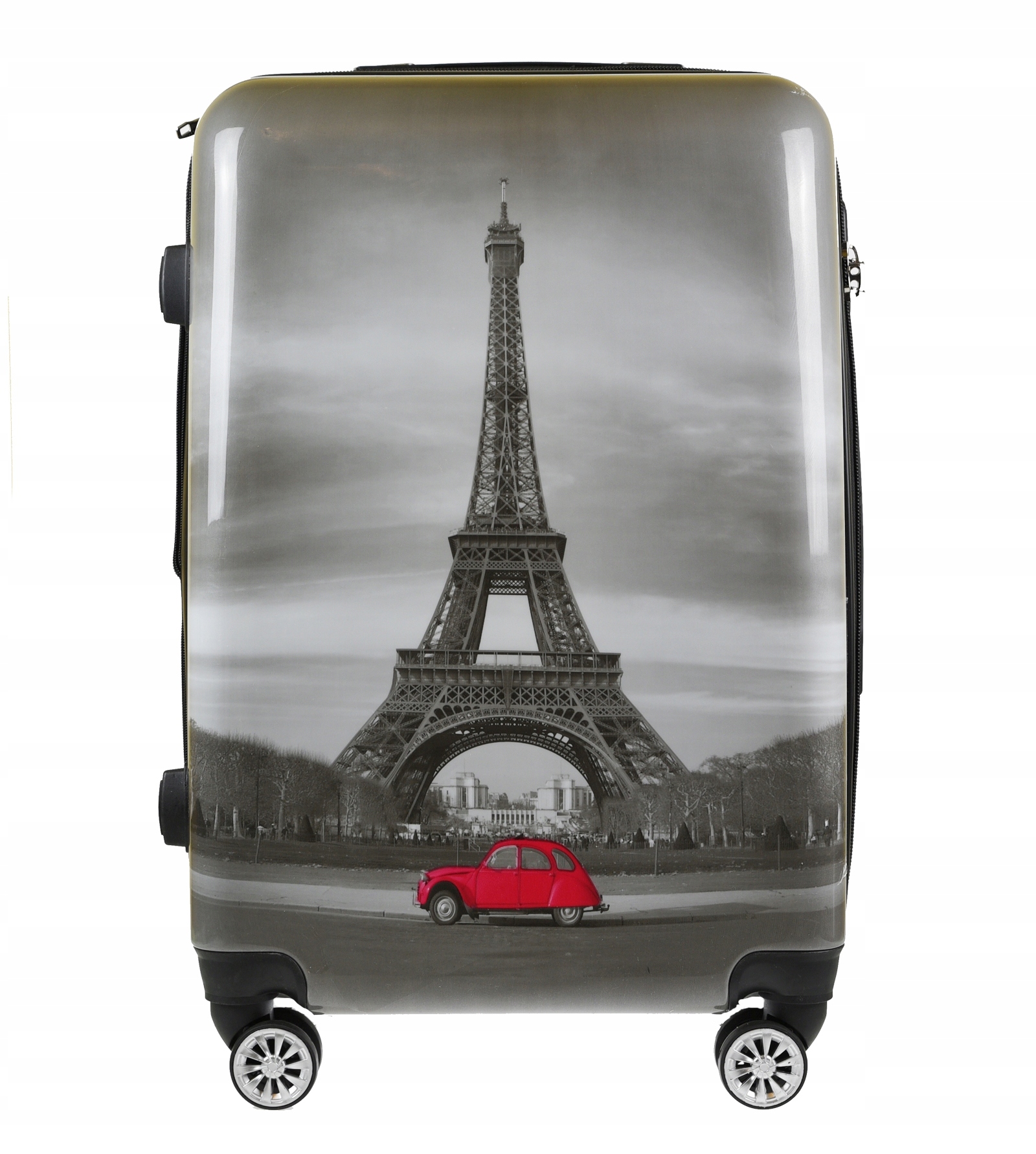 Walizka Podróżna Czarno Biała Średnia Wieża Eiffla Madisson Zamek Szyfrowy