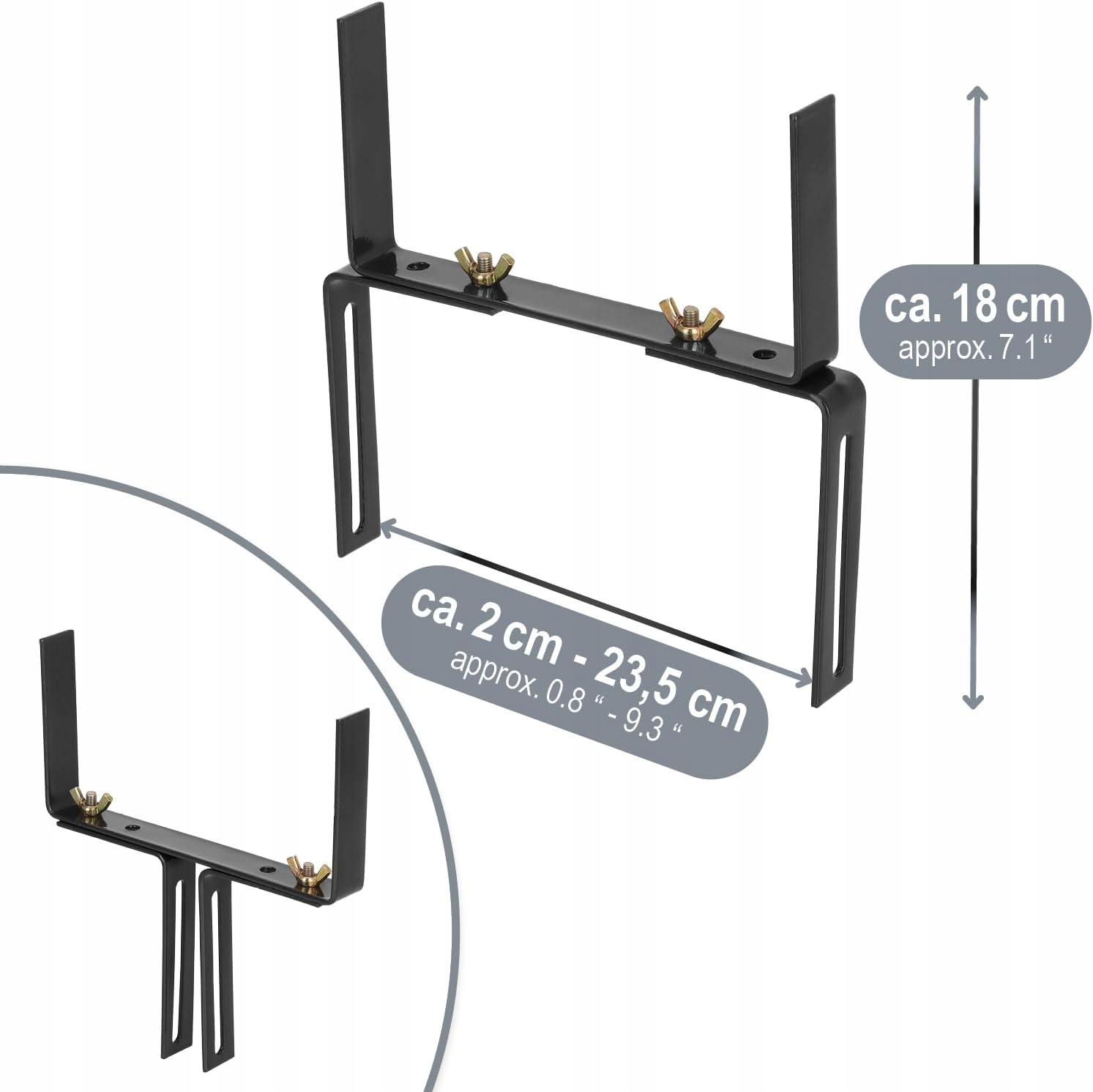 4x METALOWE UCHWYTY DO SKRZYNEK BALKONOWYCH DONICZEK DONIC REGULOWANE MOCNE Kod producenta 4x METALOWE UCHWYTY DO SKRZYNEK BALKONOWYCH