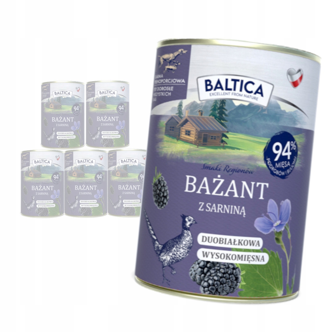 Levně Baltica Bažant se srnkou 6x400g Duoproteinová bezobilná Vlhké Krmivo pro psy