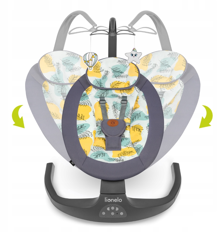 Bujaczek leżaczek bujak elektryczny 2w1 kołyska z pilotem LIONELO RALF Długość 50 cm
