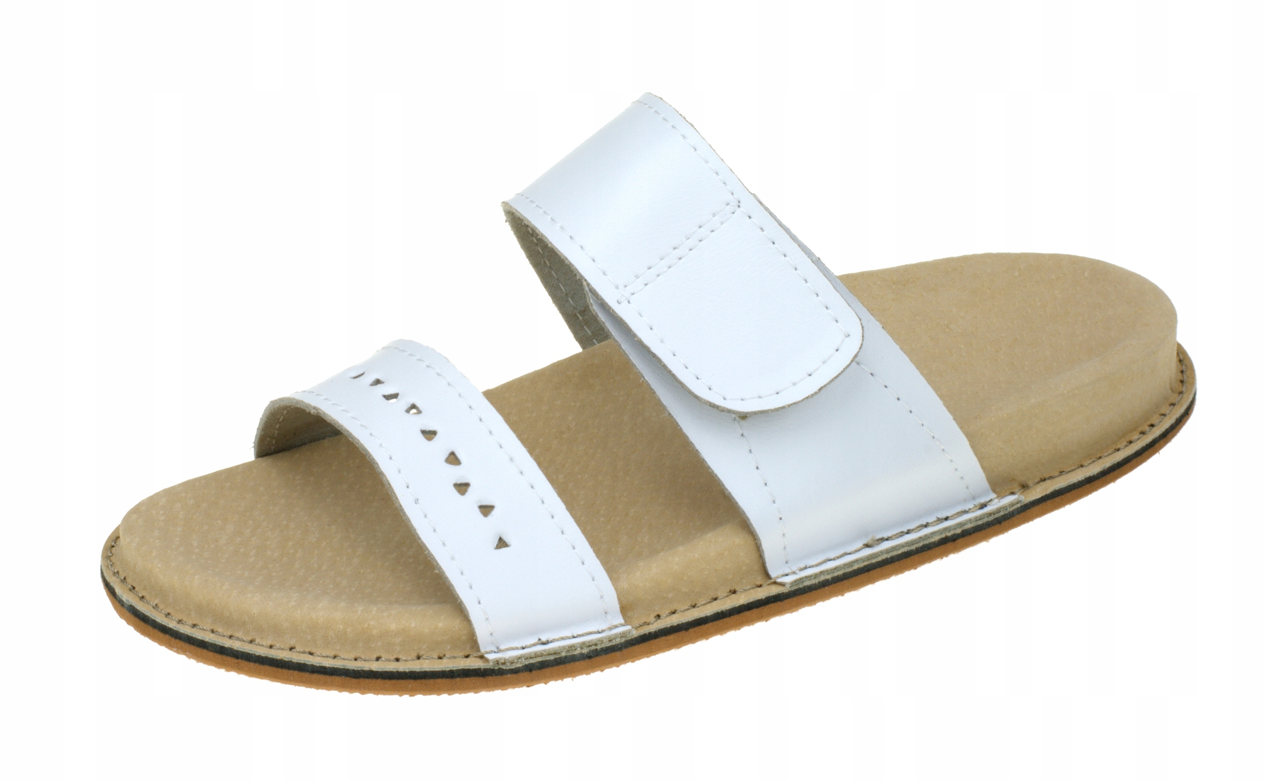 

Klapki Profilowane regulowane Fusbet skóra Kwiaty