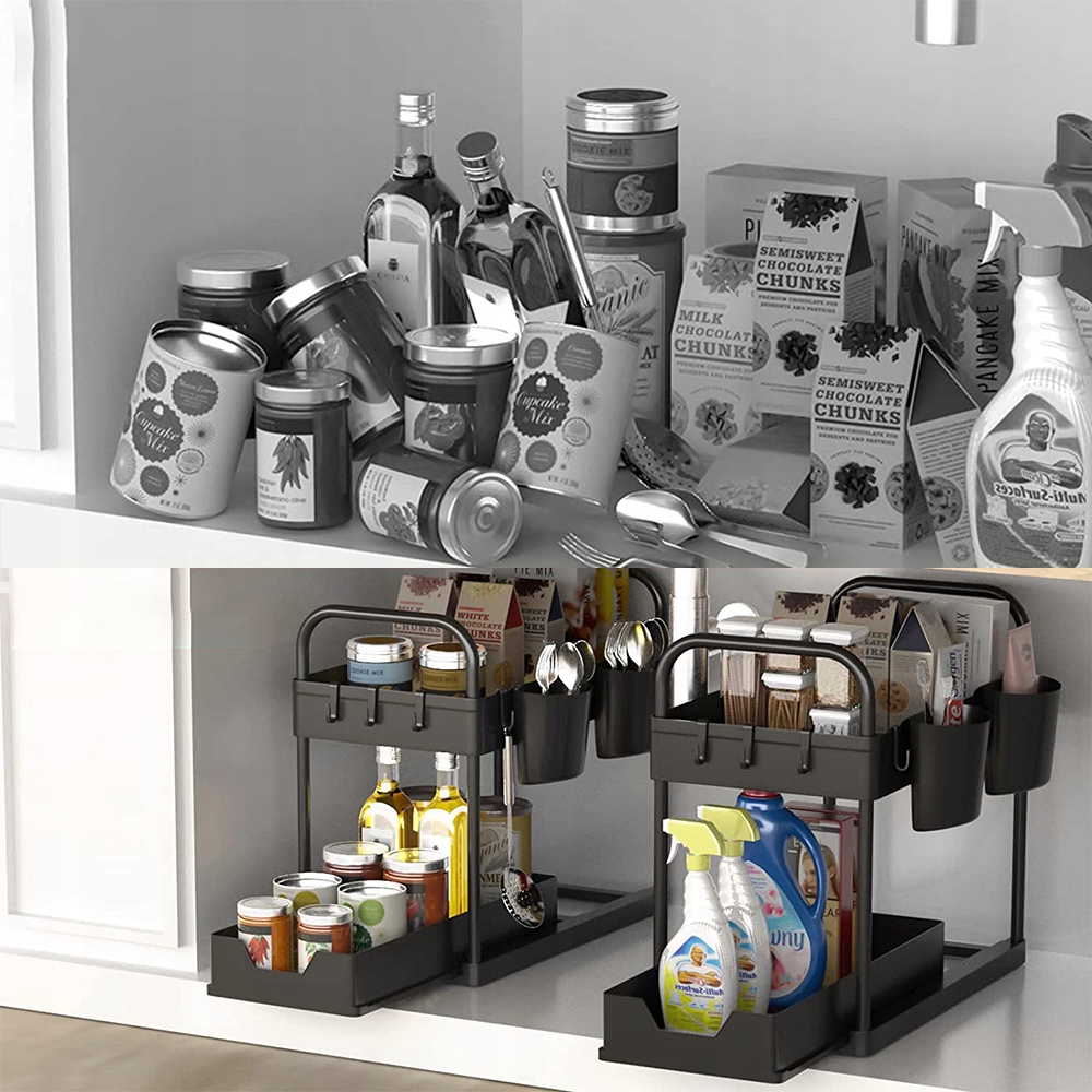 ORGANIZER DO ZLEWU Z 4 HACZYKAMI I 2 KUBKAMI 40 CM EAN (GTIN) 6901500300079