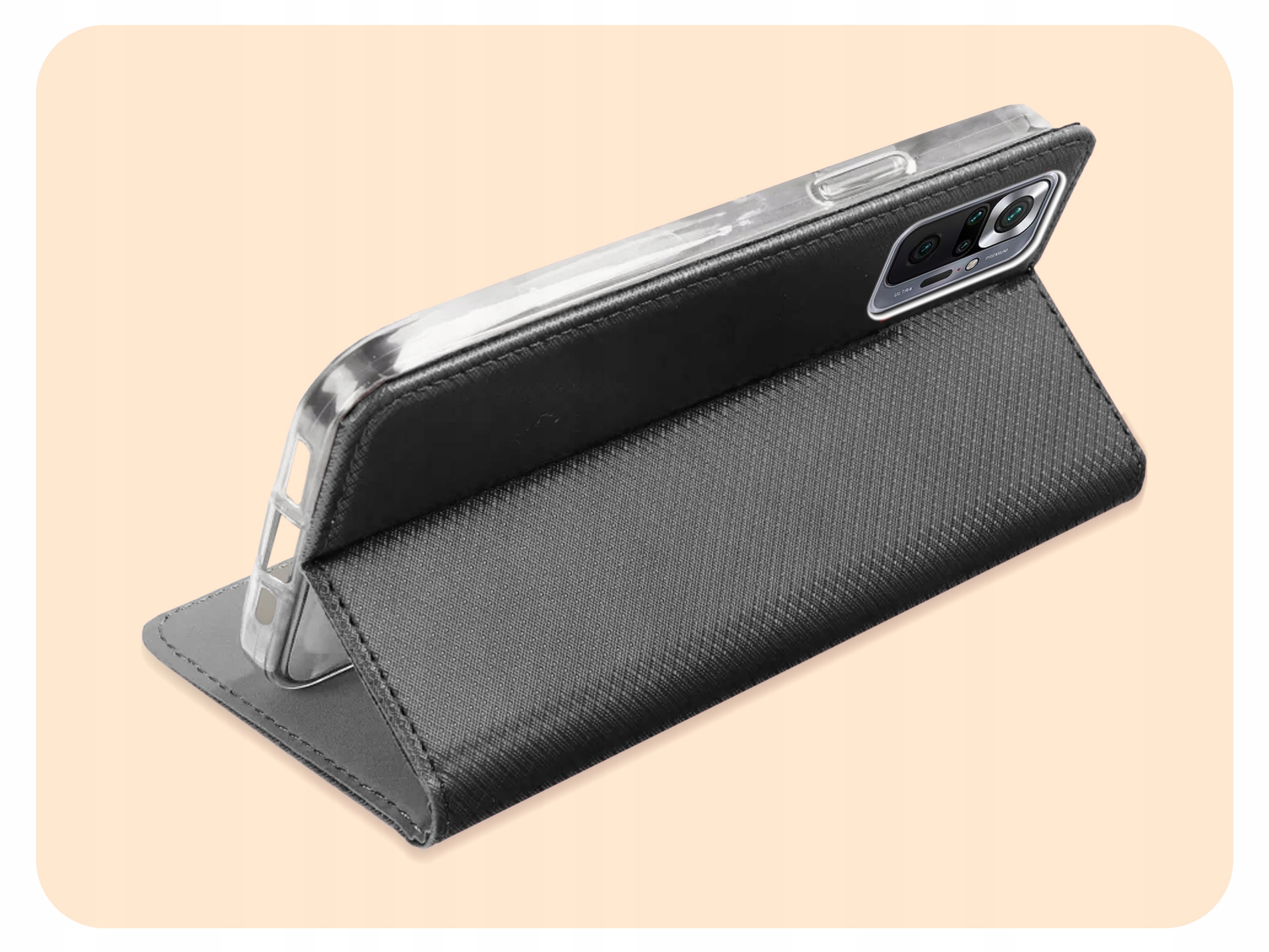 ETUI Z KLAPKĄ DO REDMI NOTE 10 / 10 PRO MAX CZARNE ZAMYKANE MAGNETYCZNE Kolekcja ETUI Z KLAPKĄ KABURA