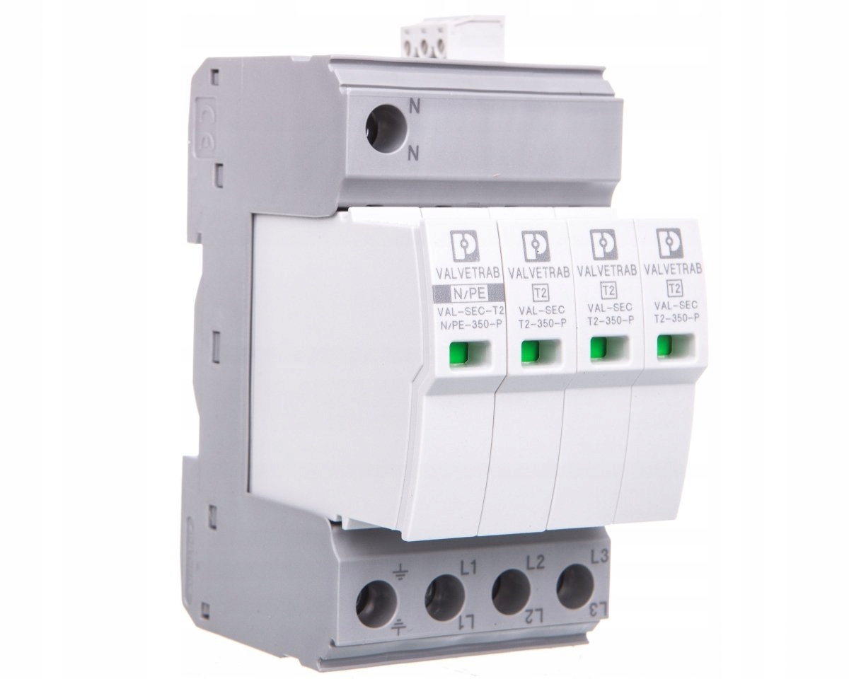 Ograniczniki przepięć Typ T2 4P 20kA 1,5kV 350V VAL-SEC-T2-3S-350-FM