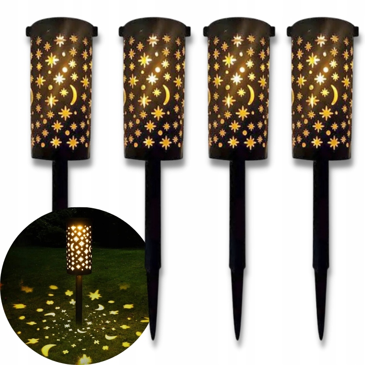 

4X Lampy Solarne Ogrodowe Lampiony Lampa Do Ogrodu