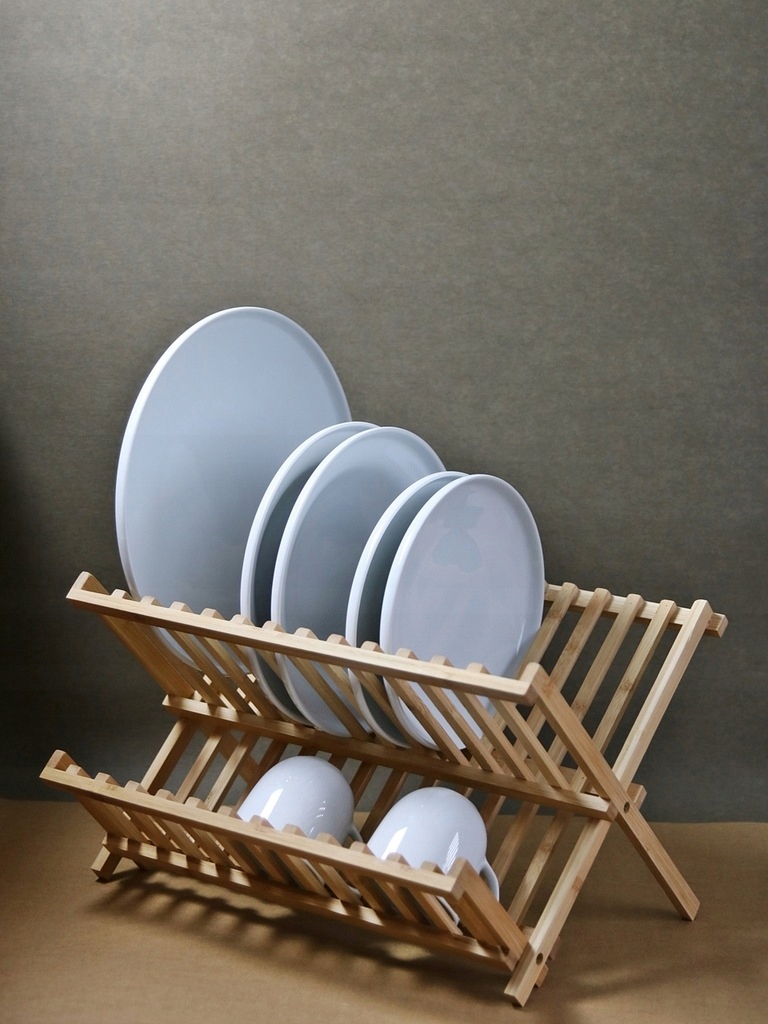 SUSZARKA OCIEKACZ DO NACZYŃ DWUPOZIOMOWA BAMBUSOWA Typ dwupoziomowa składana