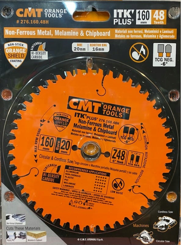 

Cmt Tarcza do Pvc/alu/metal 160 x 20 mm 48 zębów