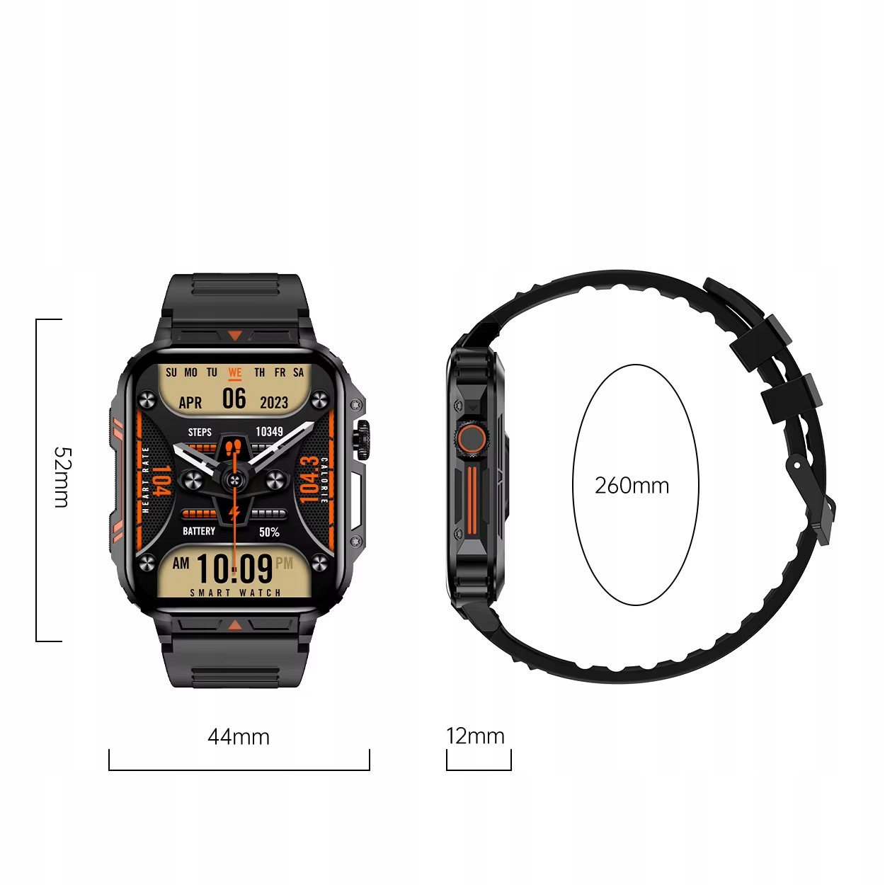 Smartwatch męski menu PL 340 mAh Bluetooth Call!! SMART WATCH PRO + FOLIA Rodzaj smartwatch