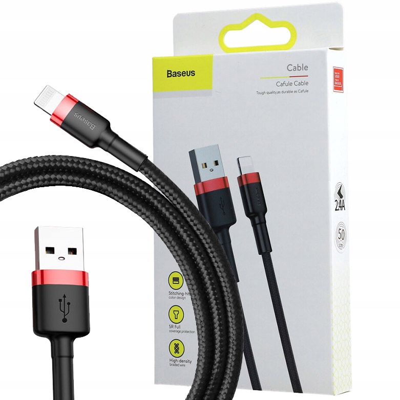 

Kabel Baseus Cafule Usb-a - Lightning, 2,4A, 0,5M