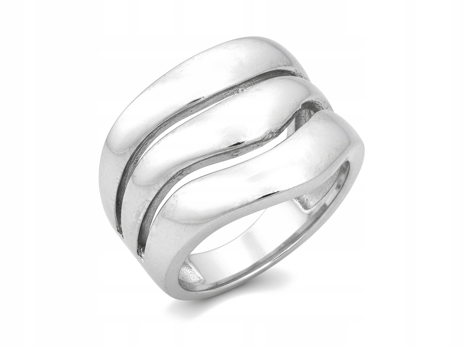 Prstýnek 925, třířadý, moderní, módní, 14,6 mm, velikost 16