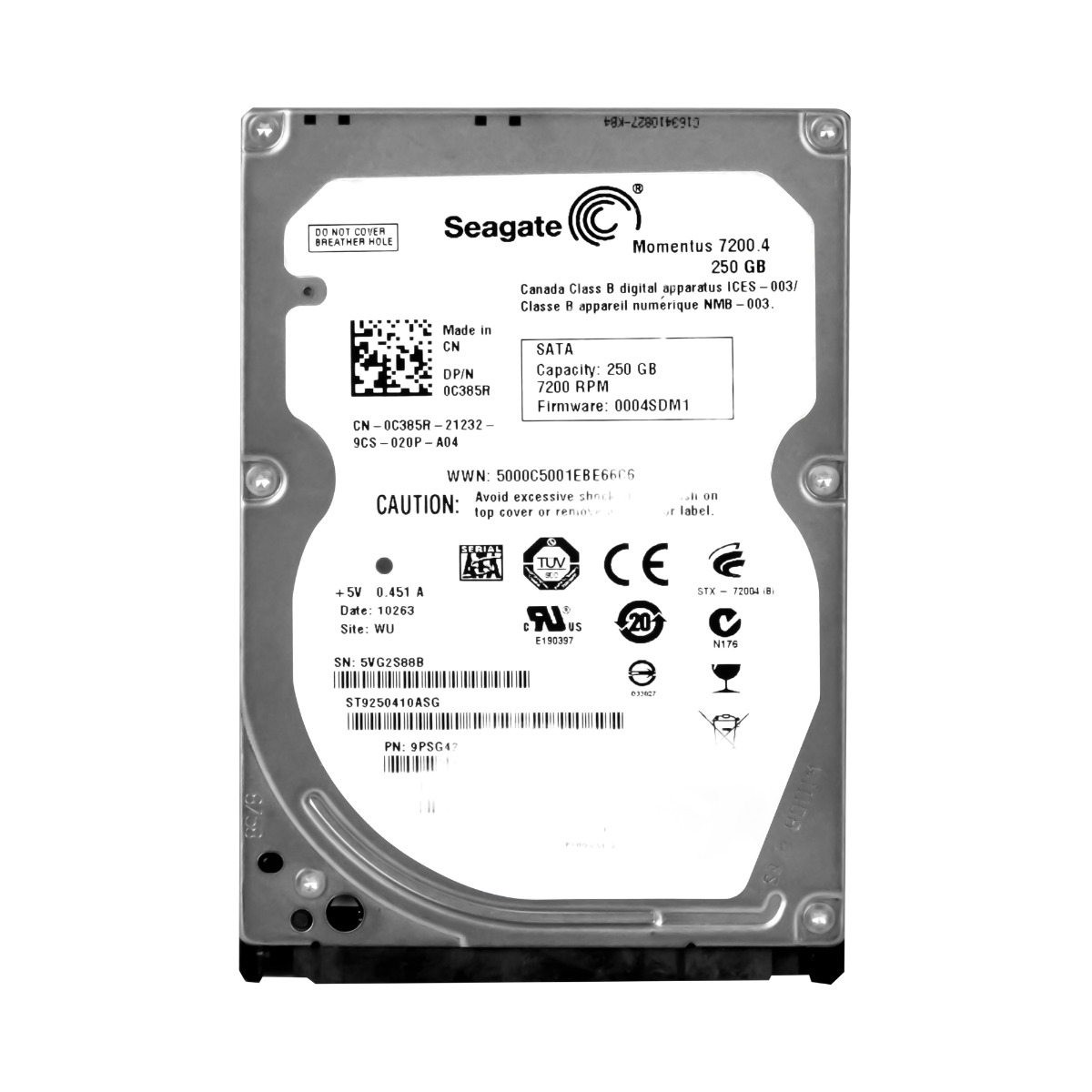 DELL 0C385R 250GB 7.2K SATA II 2.5'' ST9250410ASG